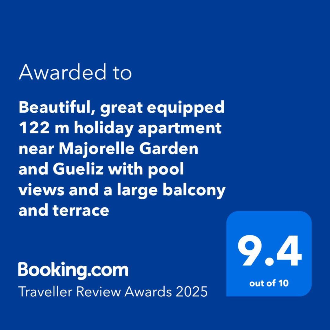 Beautiful, Great Equipped 122 M Holiday Apartment Near Majorelle Garden And Gueliz With Pool Views And A Large Balcony And Terrace Marrakesh Buitenkant foto